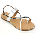 Customized adjustable ankle strap ladies casual flat shoes